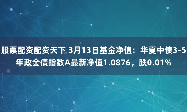 股票配资配资天下 3月13日基金净值：华夏中债3-5年政金债指数A最新净值1.0876，跌0.01%